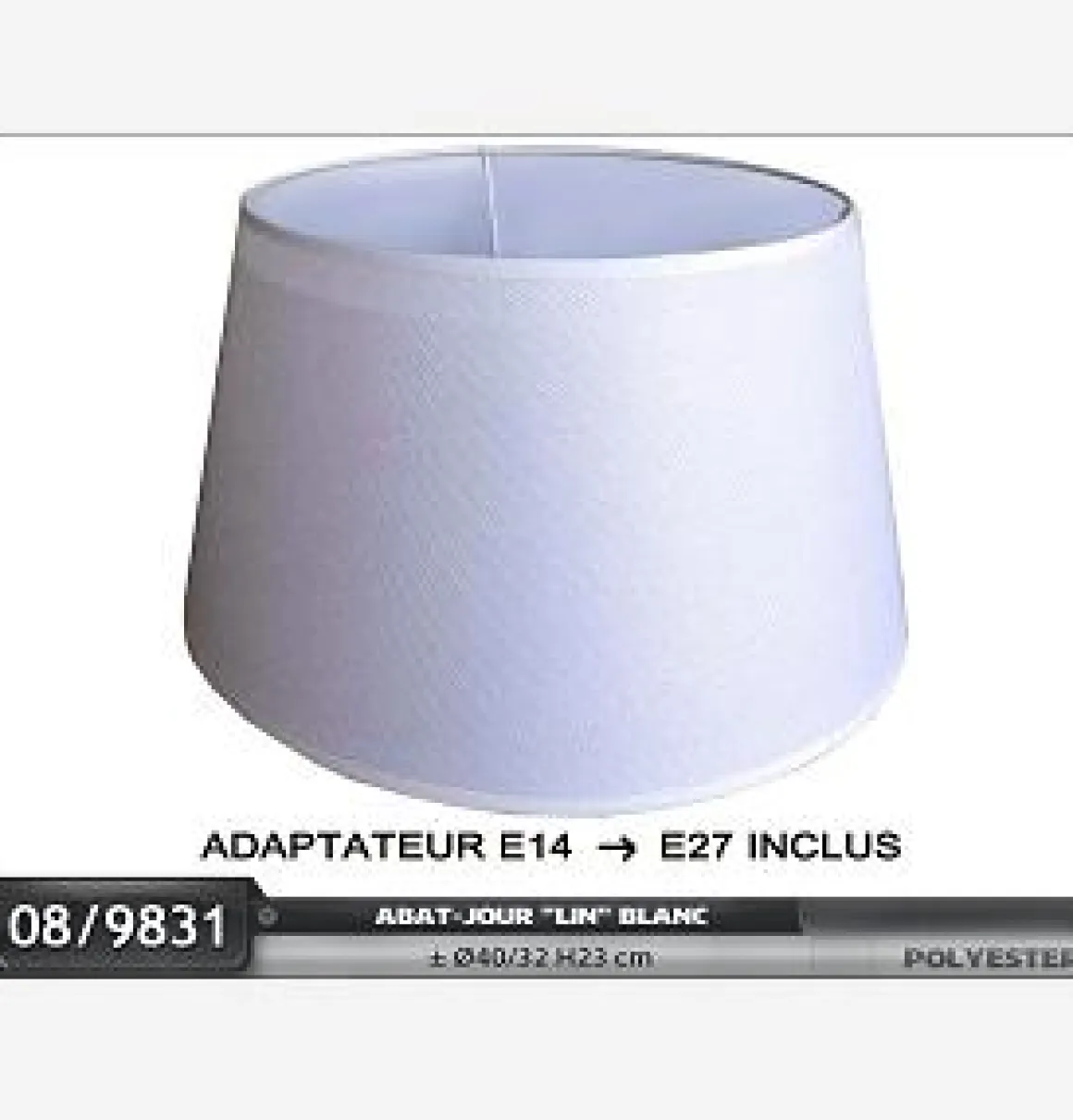ABAT JOUR D.40CM LIN BLANC