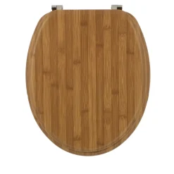 ABATTANT WC BOIS MOULE 18 POUCES ATTACHES ACIER FACON BAMBOU