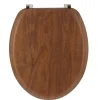 ABATTANT WC BOIS 18 POUCES ATTACHES ACIER ACACIA RUSTIQUE