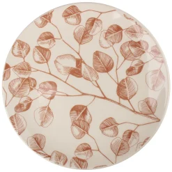 ASSIETTE A DESSERT BRANCHE GRES DECOREE FORME COUPE 19CM