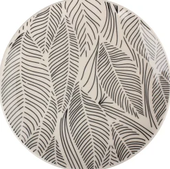 ASSIETTE A DESSERT FEUILLAGE GRES DECOREE FORME COUPE 19CM