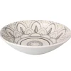 ASSIETTE A SOUPE GRES DECOREE FORME COUPE GAZELLE BLACK 20CM
