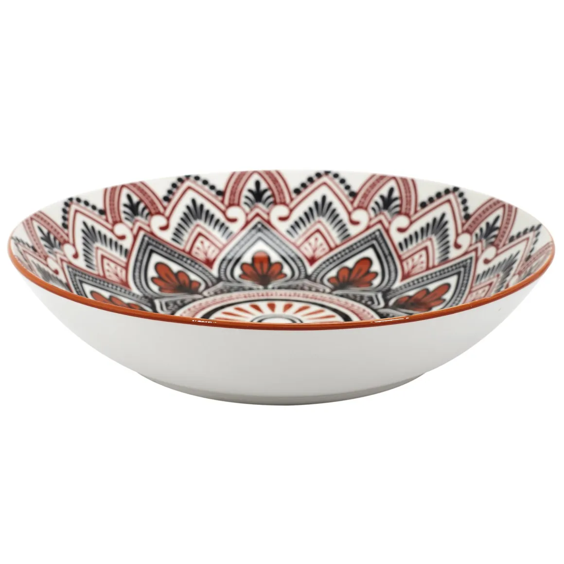 ASSIETTE CREUSE MANDALA ORANGE D.20CM