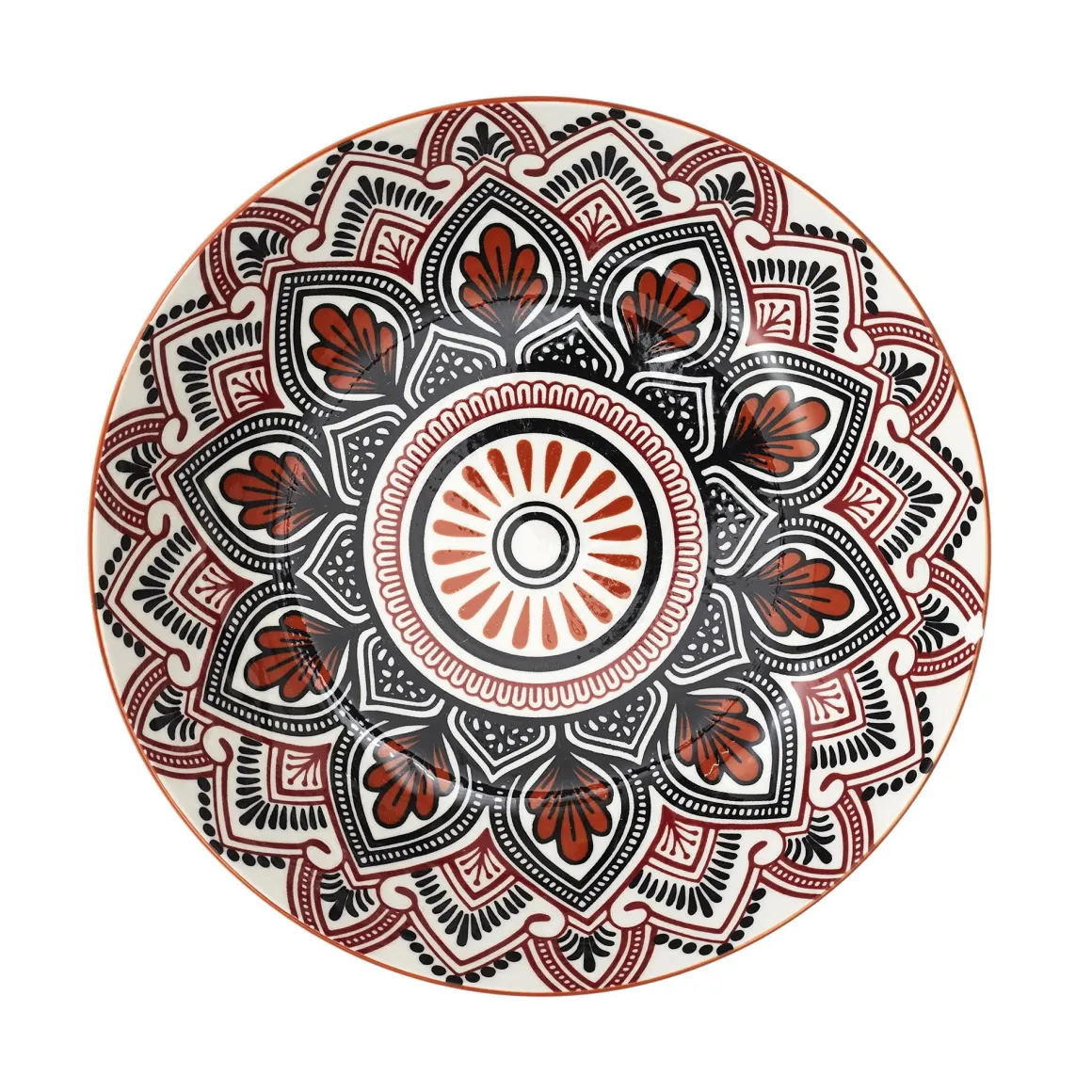 ASSIETTE CREUSE MANDALA ORANGE D.20CM