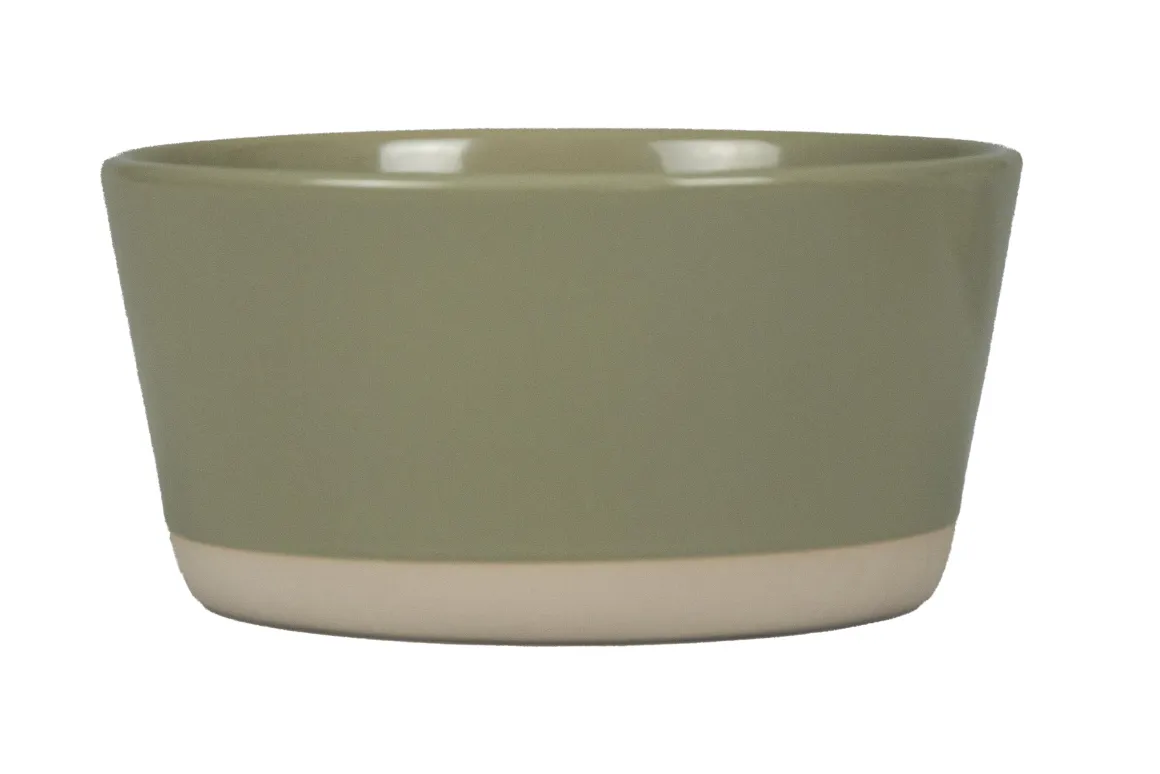 ASSIETTE CREUSE NATURAL 14CM VERT TILLEUL GRES