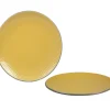 ASSIETTE DESSERT 19.5CM DOTS JAUNE GRES