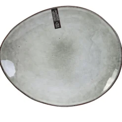 ASSIETTE GALET 22X18CM AU GRES DU TEMPS GRIS
