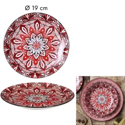 ASSIETTE JAIPUR ROUGE D.19CM
