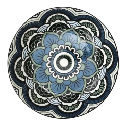 ASSIETTE MANDALA BLEU CREUSE D.20CM