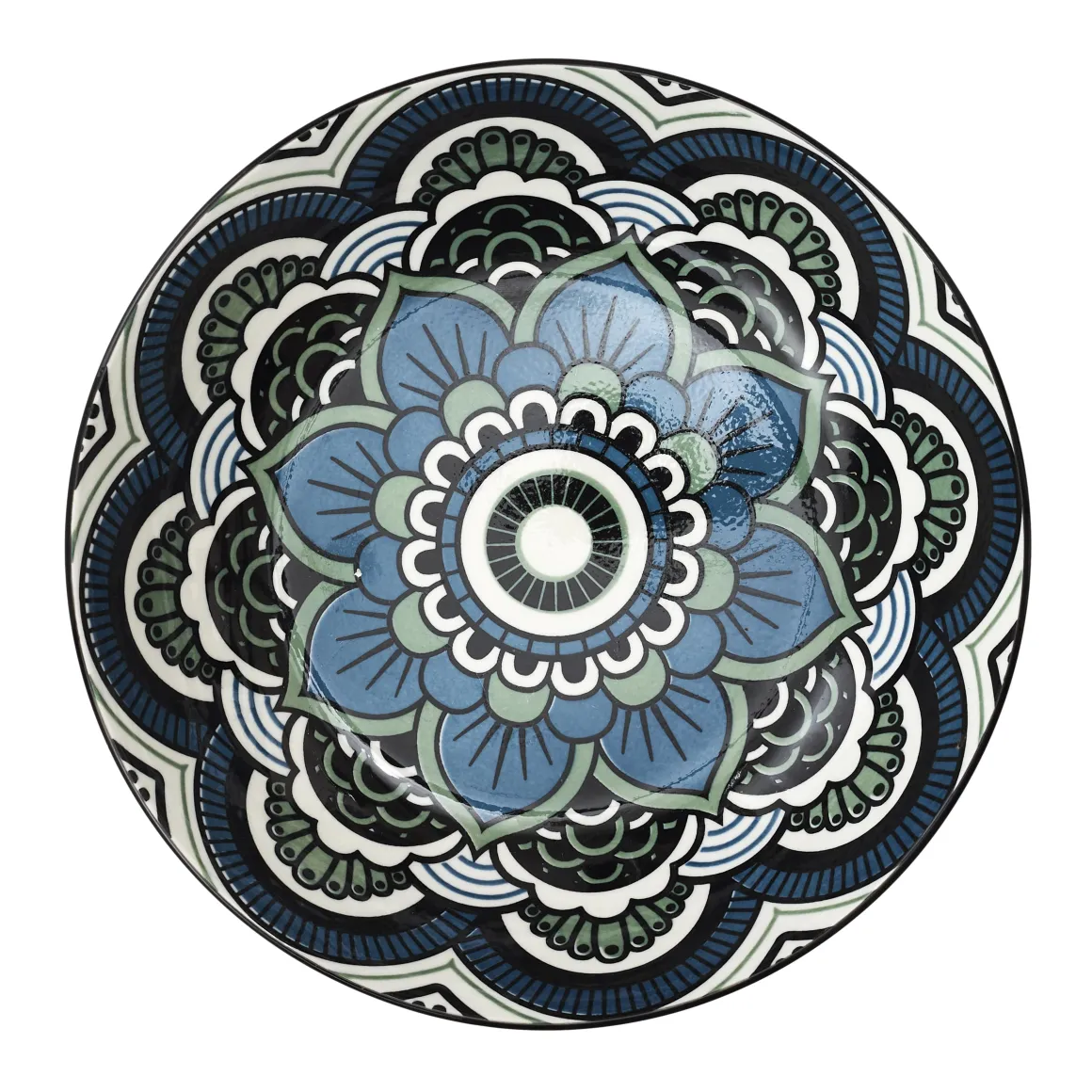 ASSIETTE MANDALA BLEU CREUSE D.20CM