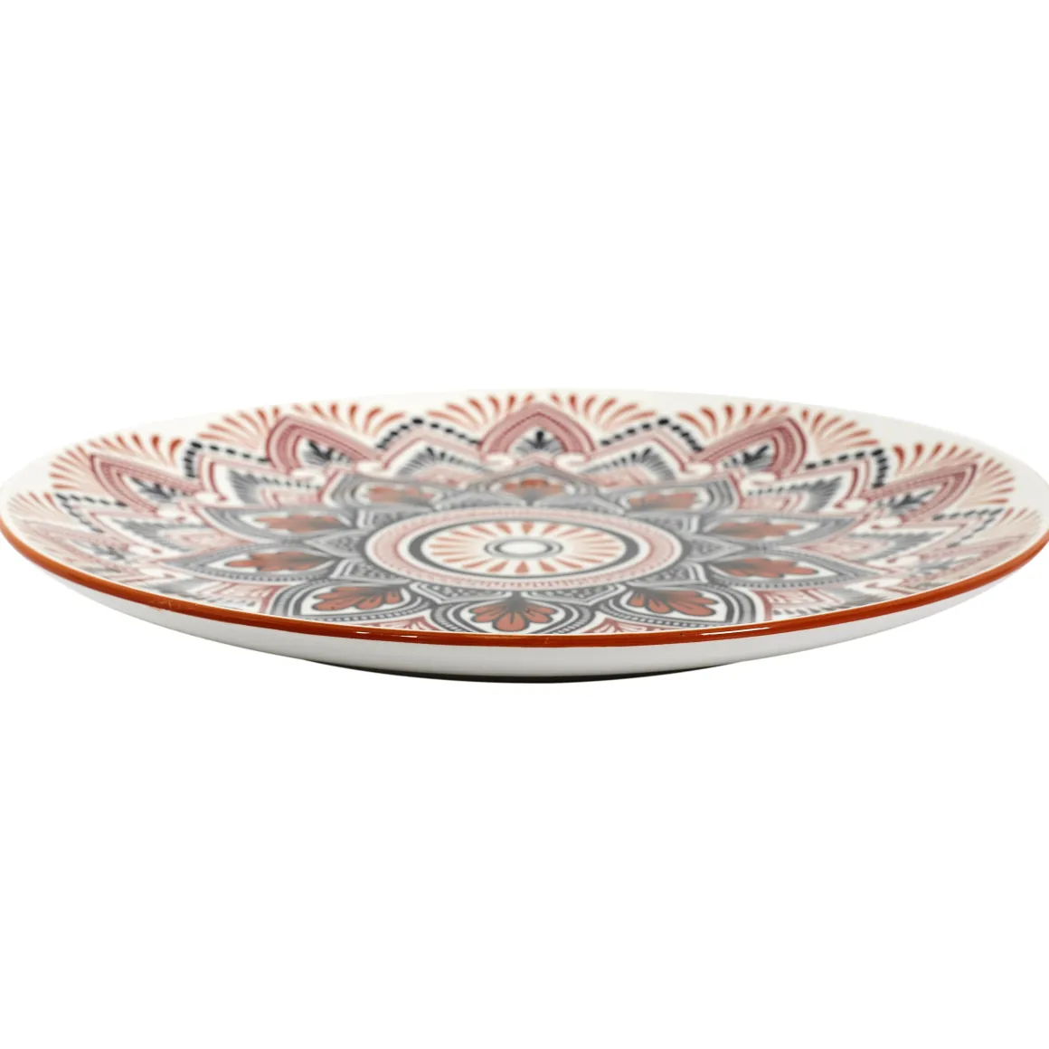 ASSIETTE MANDALA ORANGE D.26CM
