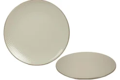 ASSIETTE PLATE 27CM DOTS BEIGE GRES