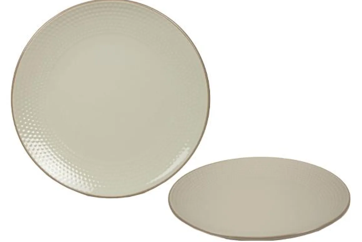 ASSIETTE PLATE 27CM DOTS BEIGE GRES