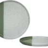 ASSIETTE PLATE GEO 27CM VERT GRES