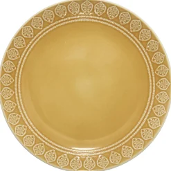 ASSIETTE PLATE IDYLLE FOLK JAUNE 27CM