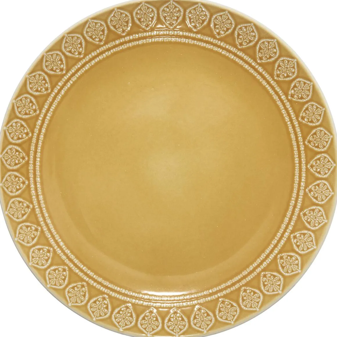 ASSIETTE PLATE IDYLLE FOLK JAUNE 27CM