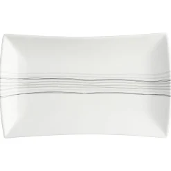 ASSIETTE RECTANGLE LIGNES 30.5X18.5CM