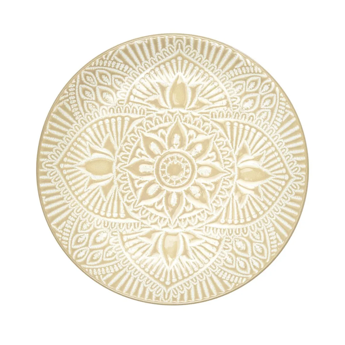 ASSIETTE SAHARA BEIGE D.19.5CM