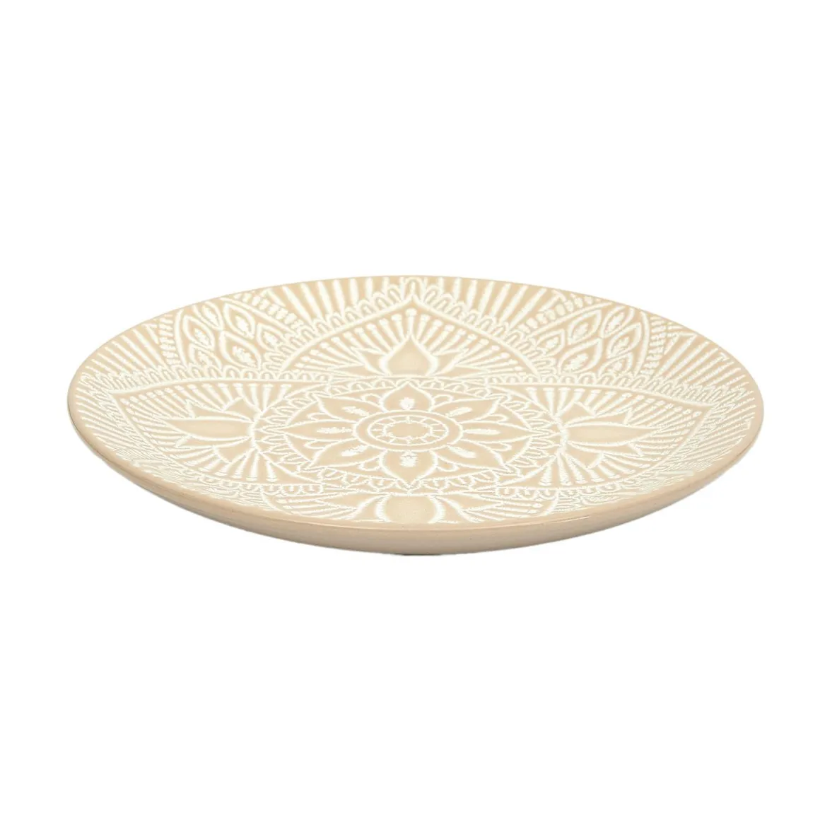 ASSIETTE SAHARA BEIGE D.19.5CM