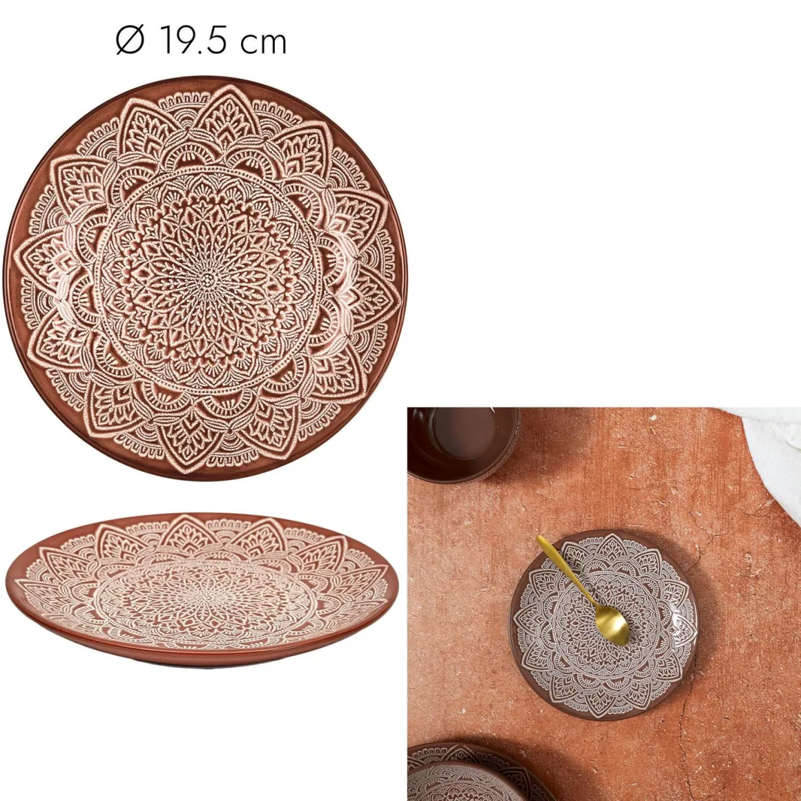 ASSIETTE SAHARA TERRACOTTA D.19.5CM