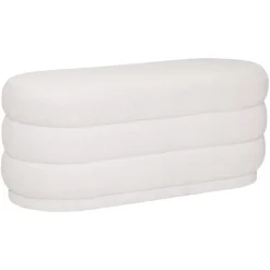 BANC BOUCLE SINAN BLANC 100X40CM