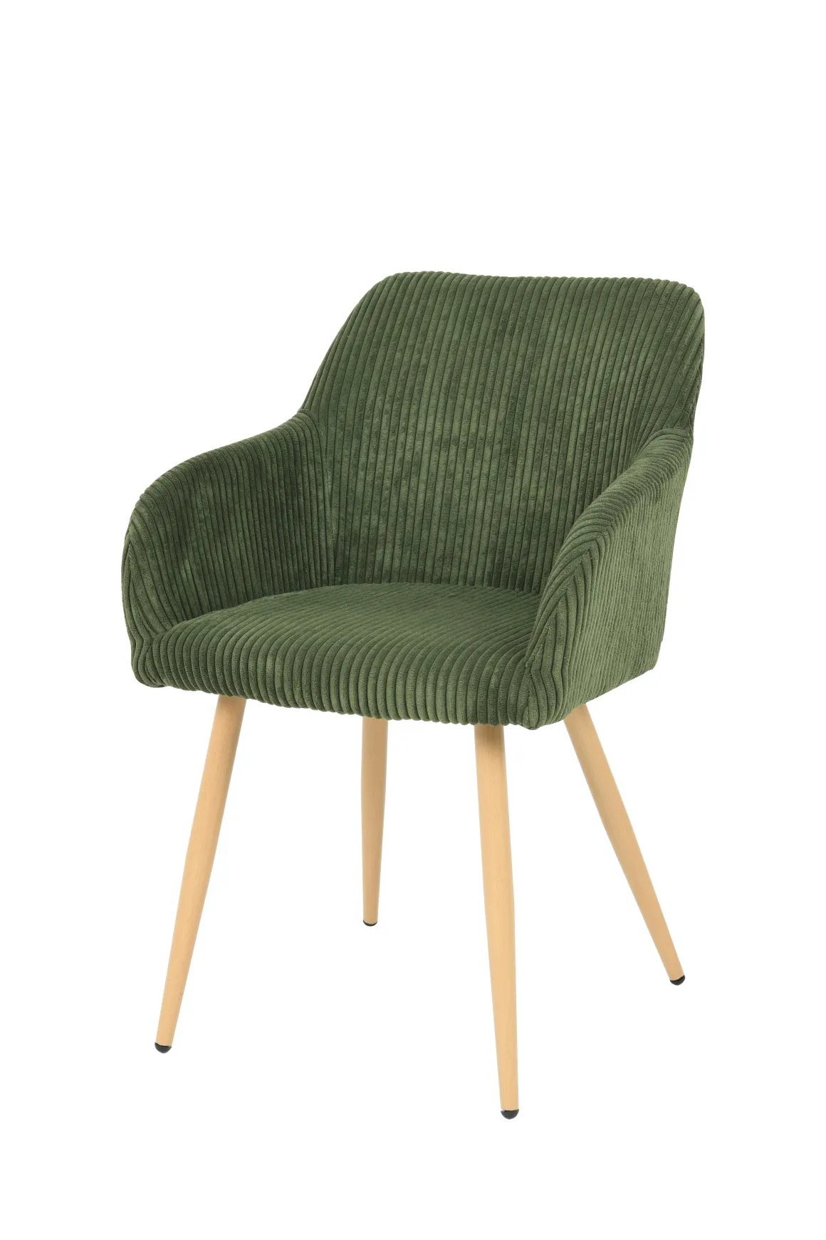 BETTY FAUTEUIL VELOURS VERT PIEDS BOIS