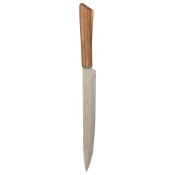 BLOC 5 COUTEAUX LAMES INOX ET MANCHE ACACIA