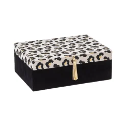 BOITE A BIJOUX IMPRIMEE LEOPARD 21CM