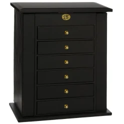 BOITE A BIJOUX NOIR TIROIR H.36CM