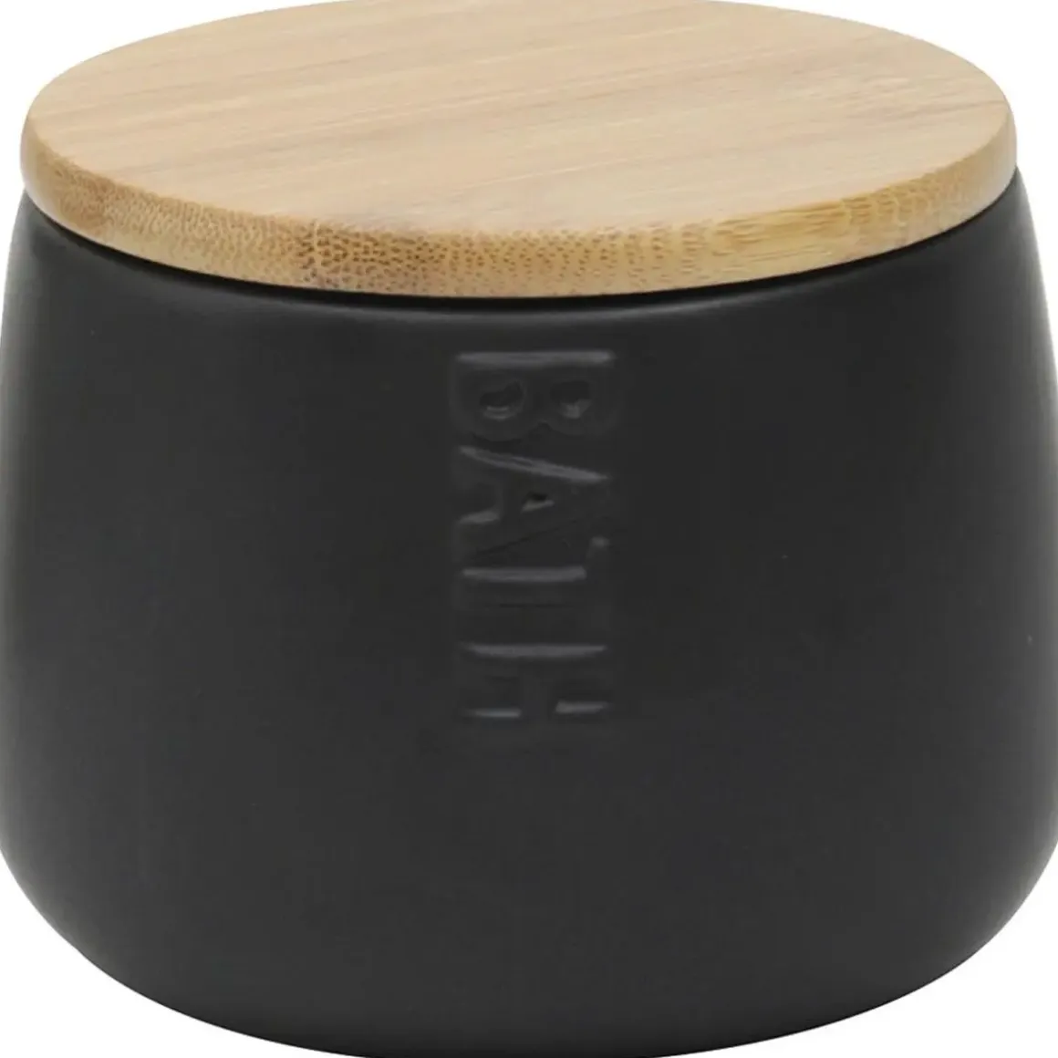 BOITE A COTON DOLOMITE RONDE BATH NOIR BAMBOU