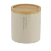 BOITE A COTON POLYRESINE COUVERCLE BAMBOU BEIGE BAMBOU