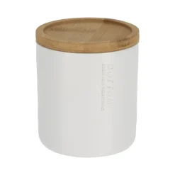BOITE A COTON POLYRESINE COUVERCLE BAMBOU BLANC BAMBOU