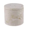 BOITE A COTON POLYRESINE FACON TRAVERTIN NATUREL