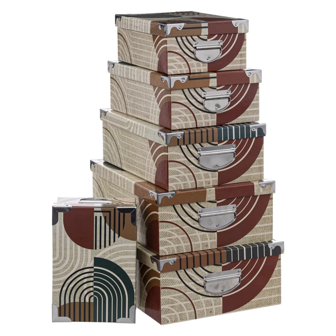 BOITE COINS METAL ABSTRAIT D.36X24.5X12.5CM