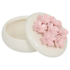 BOITE DECO CERAMIQUE FLEUR DE ROSE
