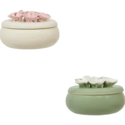 BOITE DECO CERAMIQUE FLEUR DE ROSE