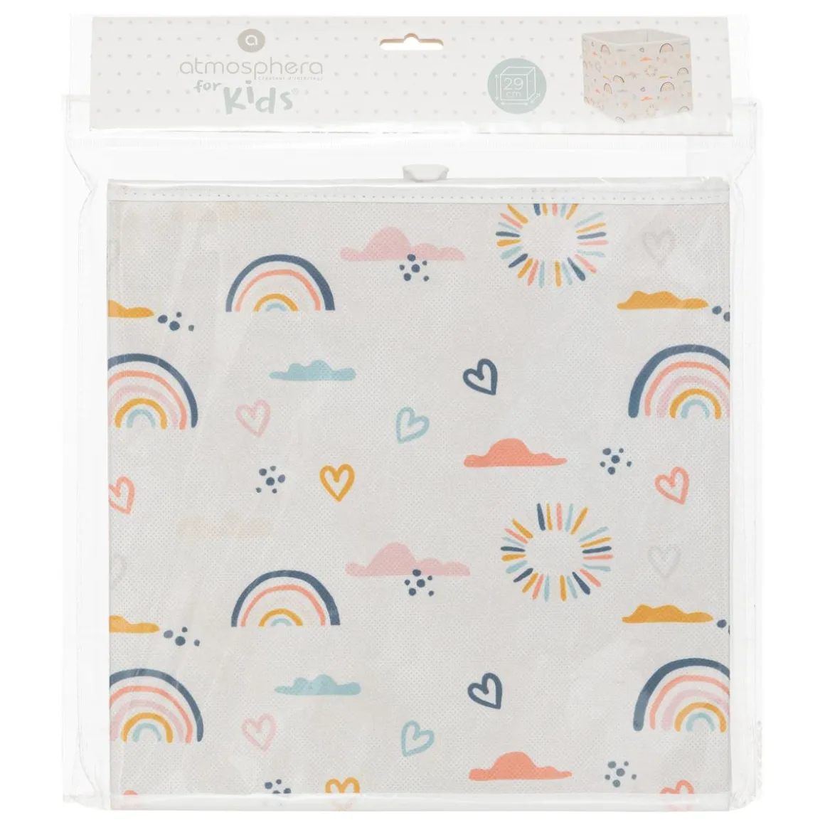 BOITE DE RANGEMENT ARC EN CIEL AOP 29X29CM