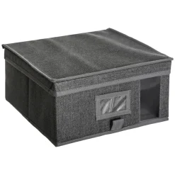 BOITE DE RANGEMENT GRIS CHINE 30X30X15CM