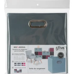 BOITE DE RANGEMENT 31X31CM BLEU ORAGE