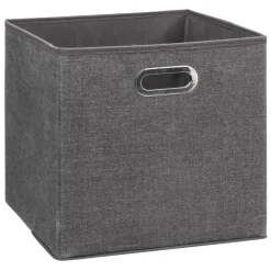 BOITE DE RANGEMENT 31X31CM GRIS FONCE CHINE