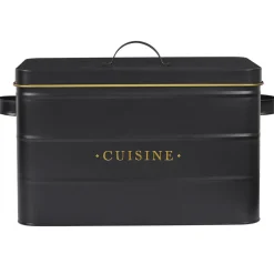 BOITE METAL NOIR ET DORE CUISINE
