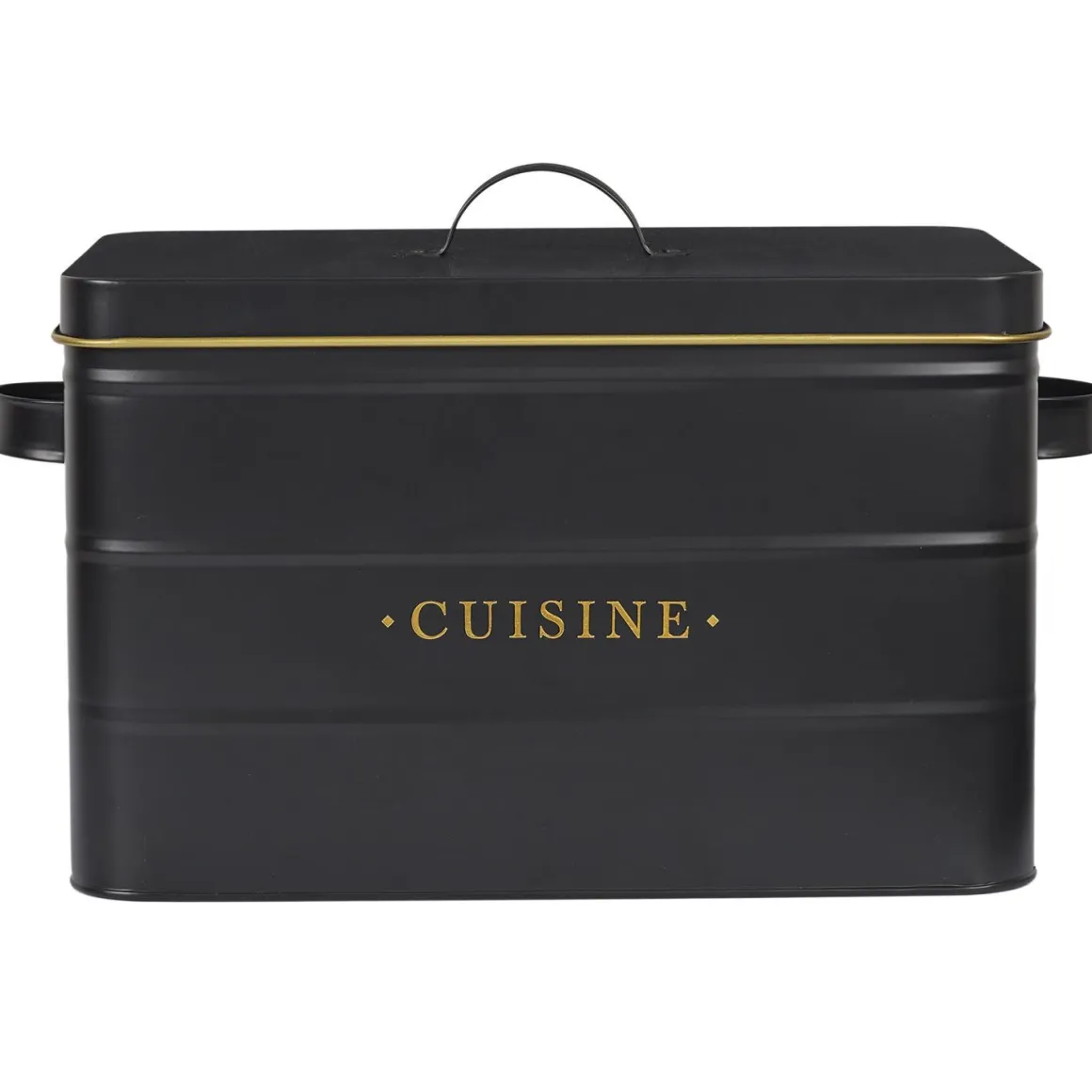 BOITE METAL NOIR ET DORE CUISINE