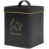 BOITE METAL NOIR ET DORE PATES