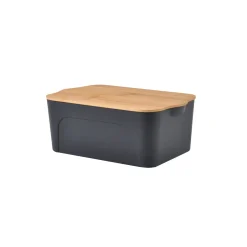 BOITE PLASTIQUE COUVERCLE BAMBOU 5L 28X18X10.5CM ANTHRACITE