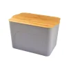 BOITE PLASTIQUE COUVERCLE BAMBOU 26L 40X27X24.5CM TAUPE