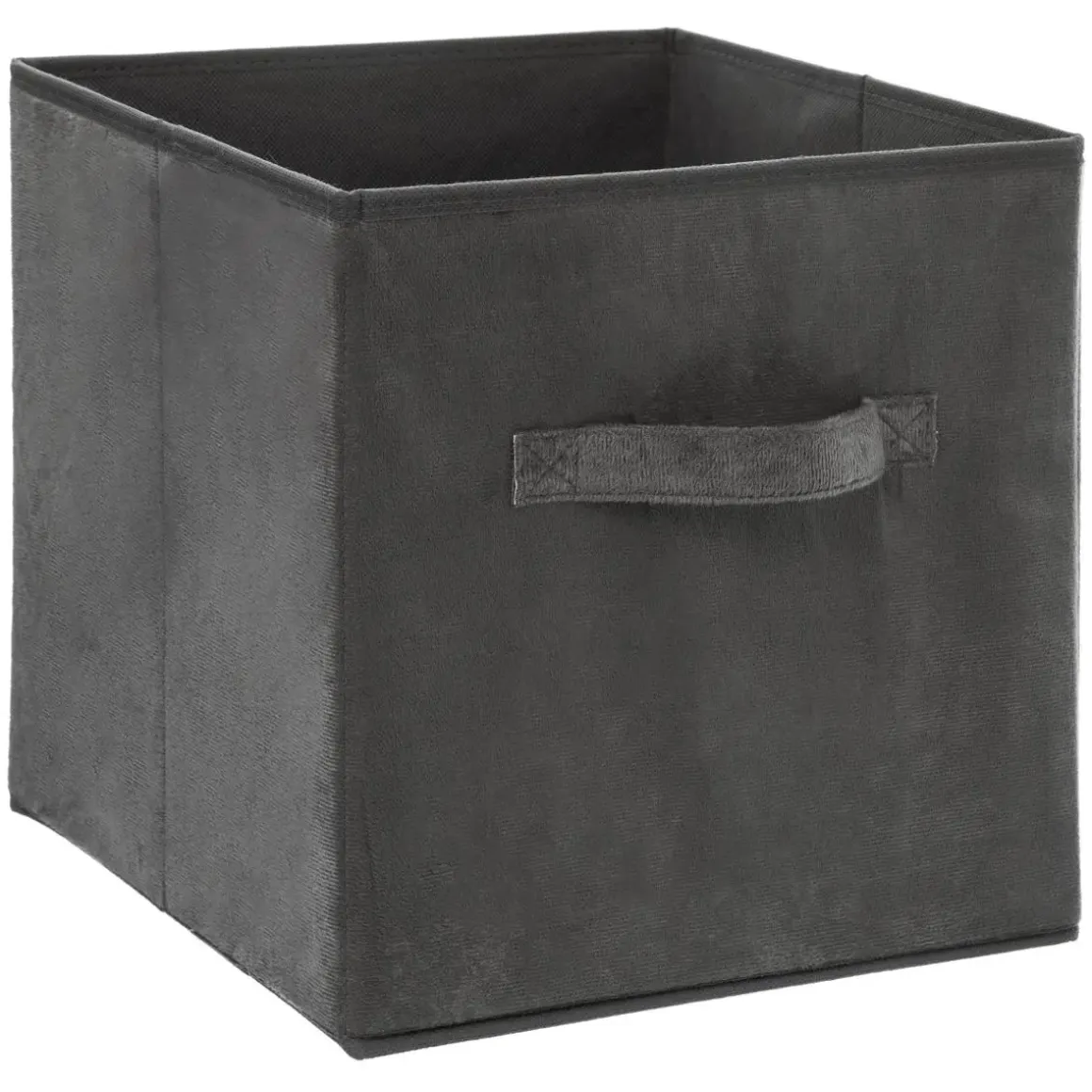 BOITE RANGEMENT VELOURS GRIS FONCE 31X31CM