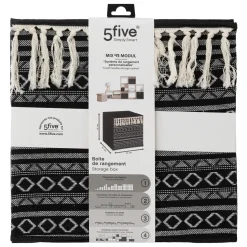 BOITE RANGEMENT 31X31CMCM ETHNIQUE POMPON