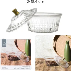 BOL AVEC COUVERCLE PLASTIQUE D15.4CM SABAH