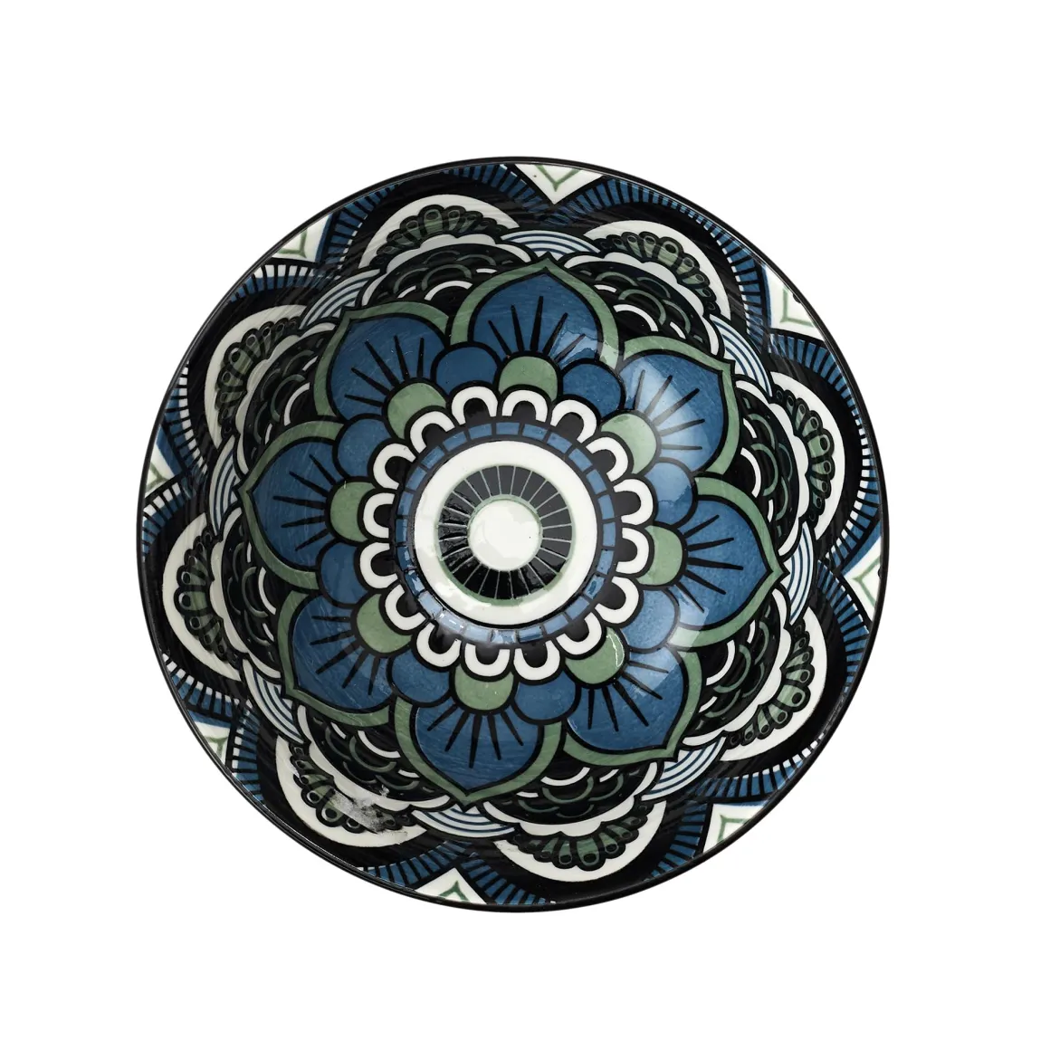 BOL MANDALA BLEU D.15CM