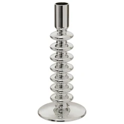 BOUGEOIR VERRE SKY ARGENT H.21.5CM